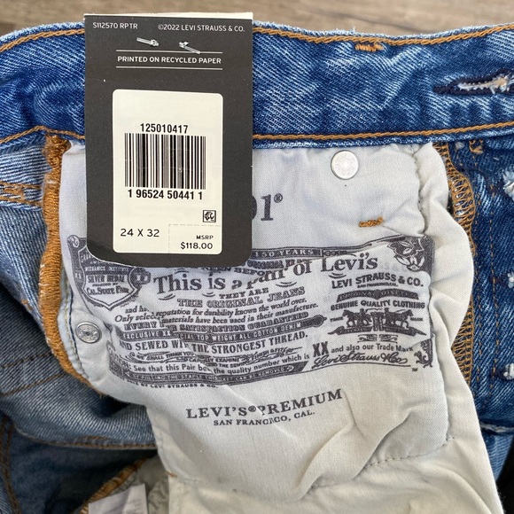 MSRP $118 NWT 24x32 High Rise Levi’s Original Fit 501 Jeans in Hits Different - Picture 6 of 14